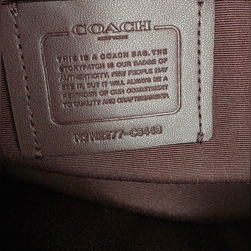 Coach Field Tote 22 Wine Multi Signature Jacquard & Leather Tote/Crossbody Bag - Picture 14 of 15